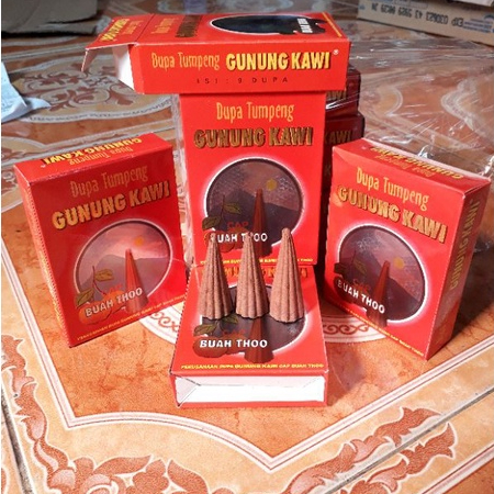 Dupa  Hio Buhur Bukhur Kerucut GUNUNG KAWI Cap BUAH THOO isi 9 Pcs Cones
