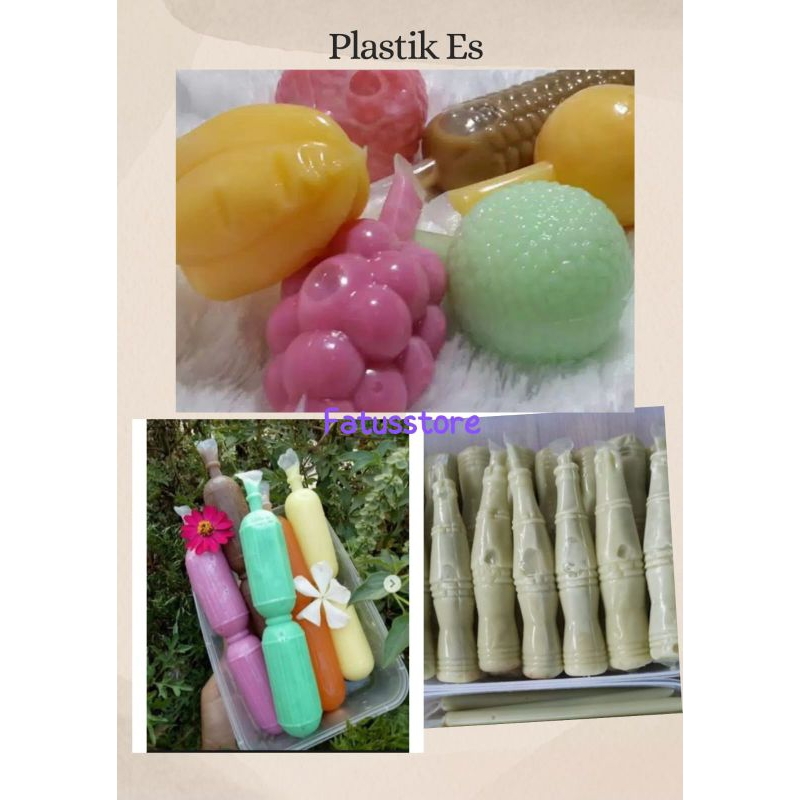 500 pc Plastik Es Wawan, Es Pudot Buah-Buah, Botol
