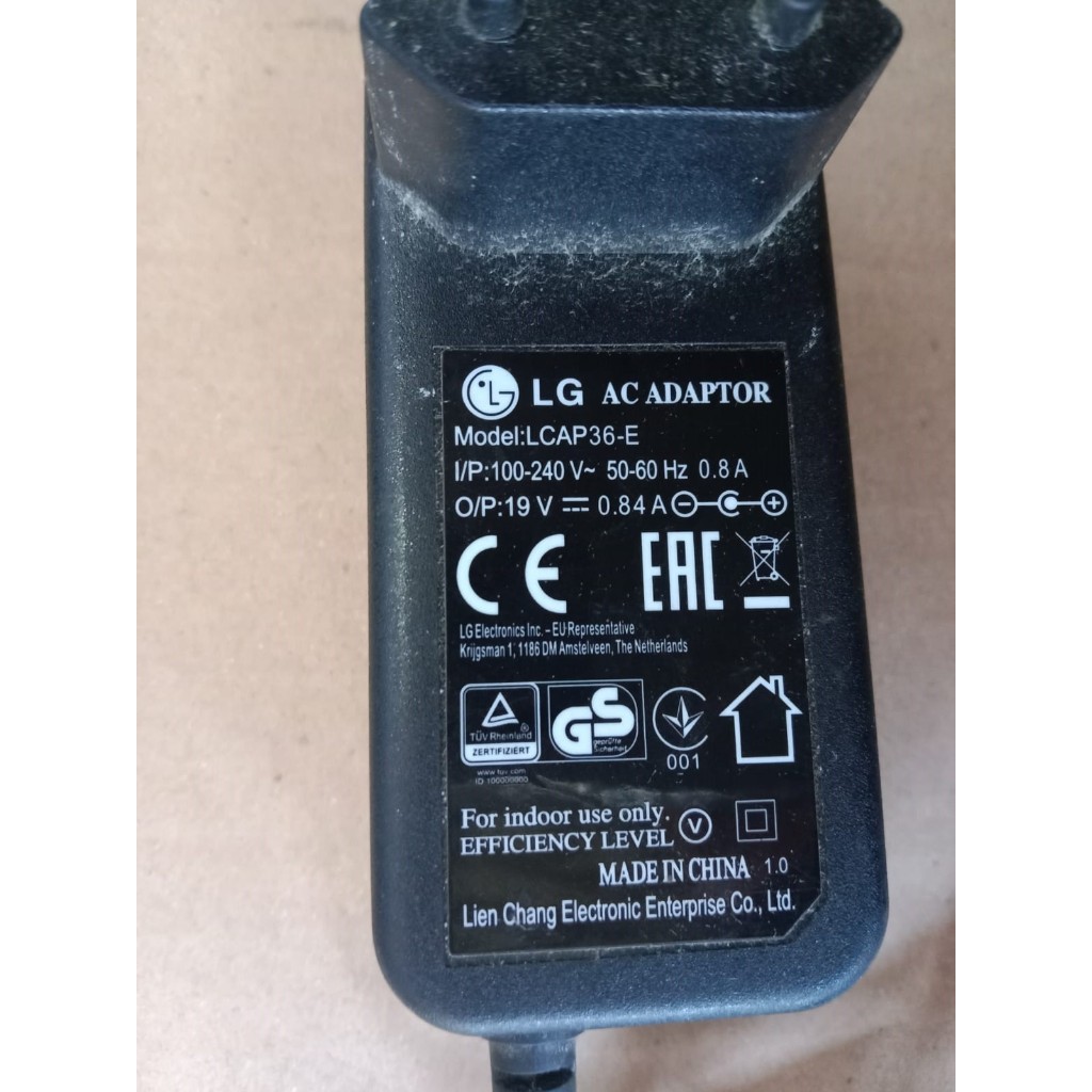 Adaptor ORI LCD LED Monitor LG 19V - 0.84A  LCAP36-E LG 20M35A 19V 0.8A
