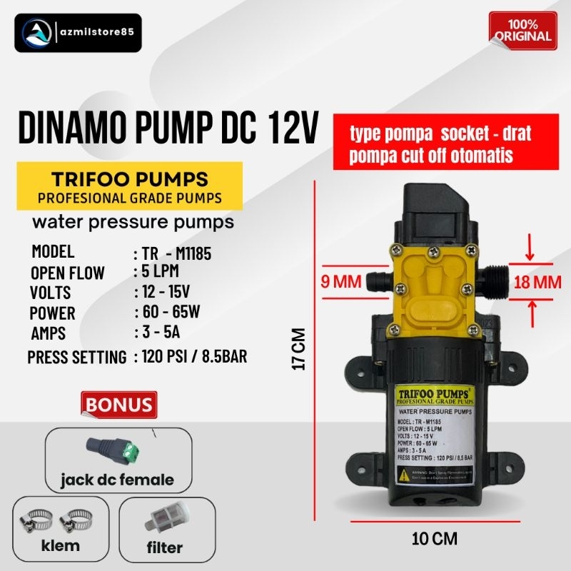 DINAMO PUMP DC 12 V POMPA AIR CUCI MOTOR