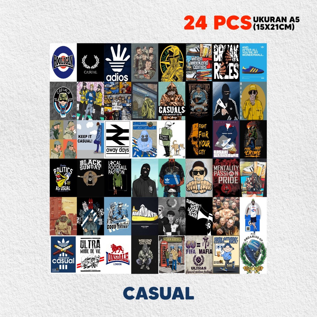 HRY (FreeOngkir) (48 PCS) Poster Dinding Bundle Casual Isi 48 Poster Dinding Poster Casual
