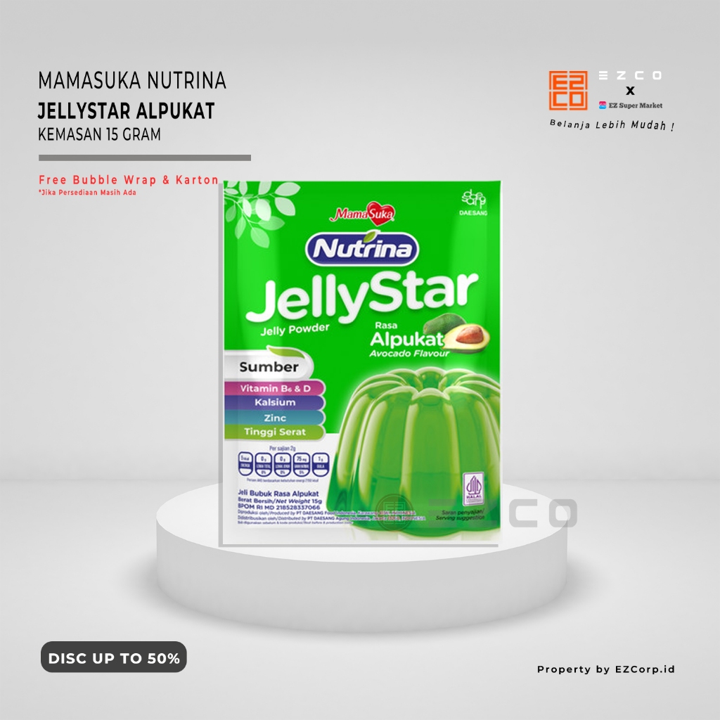 

Mamasuka Nutrina Jelly Star Rasa Alpukat Kemasan 15 Gr