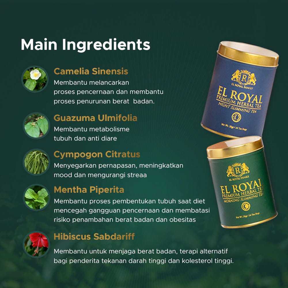El Royal Premium Herbal Tea Penurun Berat Badan Siang Malam Store Premium Sliming Herbal Tea Shop Or