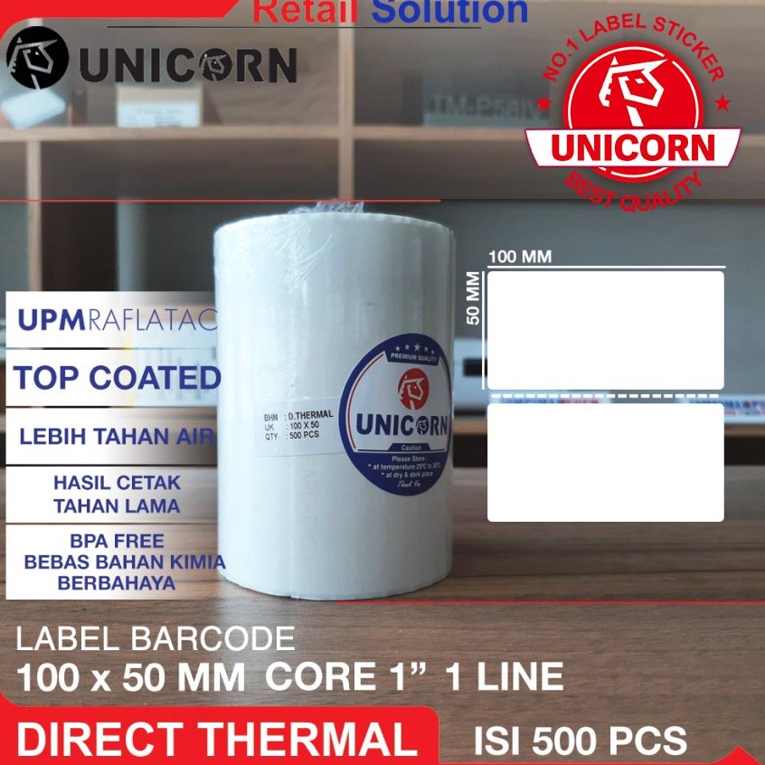 

Ready Stiker Label Barcode Thermal 1x5 mm 1 x 5 mm 1x5mm