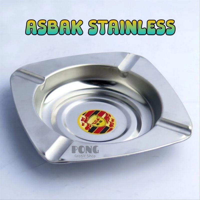 Asbak Rokok Stainless Kotak