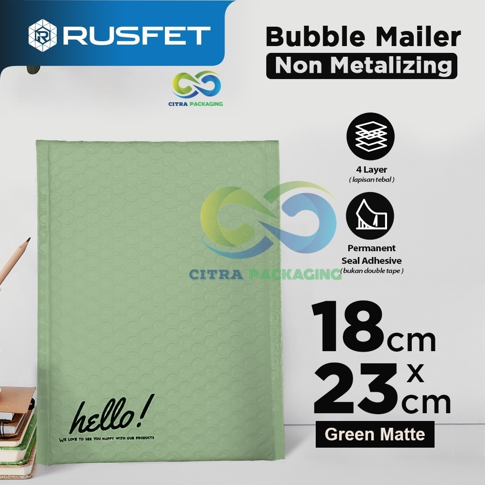 

BUBBLE MAILER 18 X 23 CM GREEN MATTE / AMPLOP BUBBLE PACKING PREMIUM