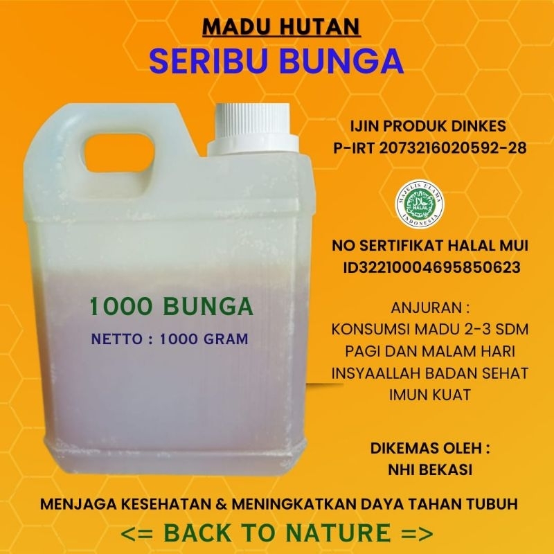 

Madu hutan asli madu seribu bunga kemasan derigen 1 kg