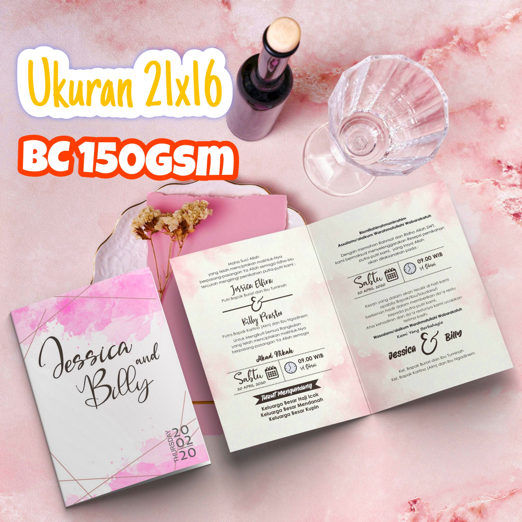 Cetak Undangan Pernikahan Vintage Premium 1