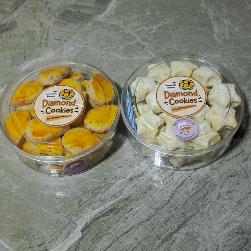 

【 DIAMONDCOOKIES 】PAKET BUNDLING MINI 2!! ( Kacang - Putri Salju ) • WISMAN • Premium • Mika Bulat • Isi 2 Mika Bulat