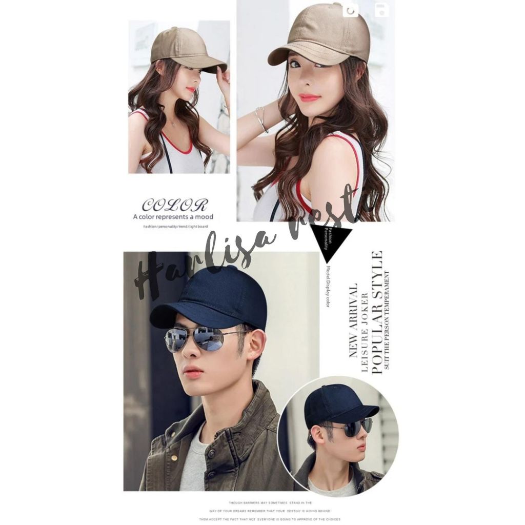 Topi baseball import lidah pendek pria wanita topi bahan premium halus