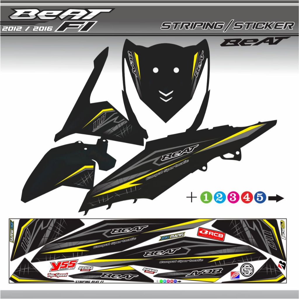 STIKER BEAT FI STRIPING MOTOR BEAT FI 2013 / STRIPING