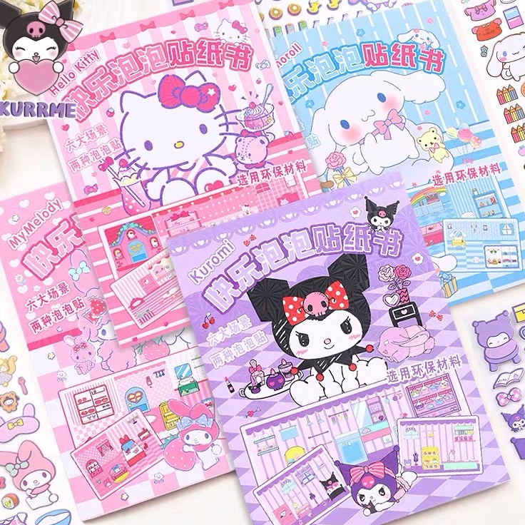 

Sentuhan Personal CODSanrio Lucu Bubble Sticker Buku Tidak perlu dipotong Gadis Putri Dress Up 3D Sticker Kulomi Melody Quiet Book Set