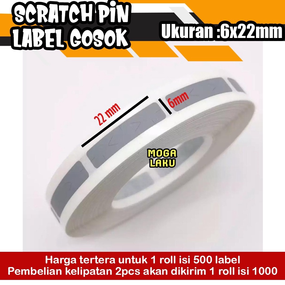 

Murah 6x22 Scratch off PIN label gosok pin penutup pin sticker gosok 6x22
