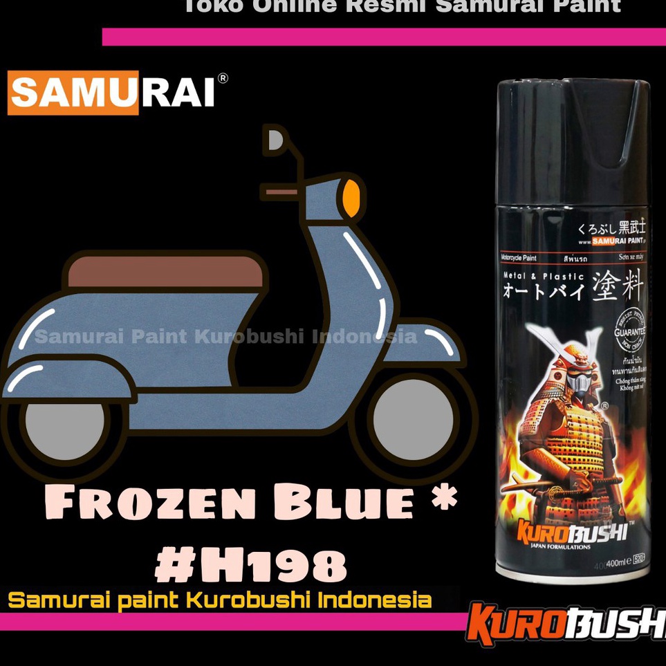 

Stok Banyak Samurai Paint FROZEN BLUE H198 Warna Biru Muda Biru Telur Asin Honda Cat Semprot Aerosol Samurai