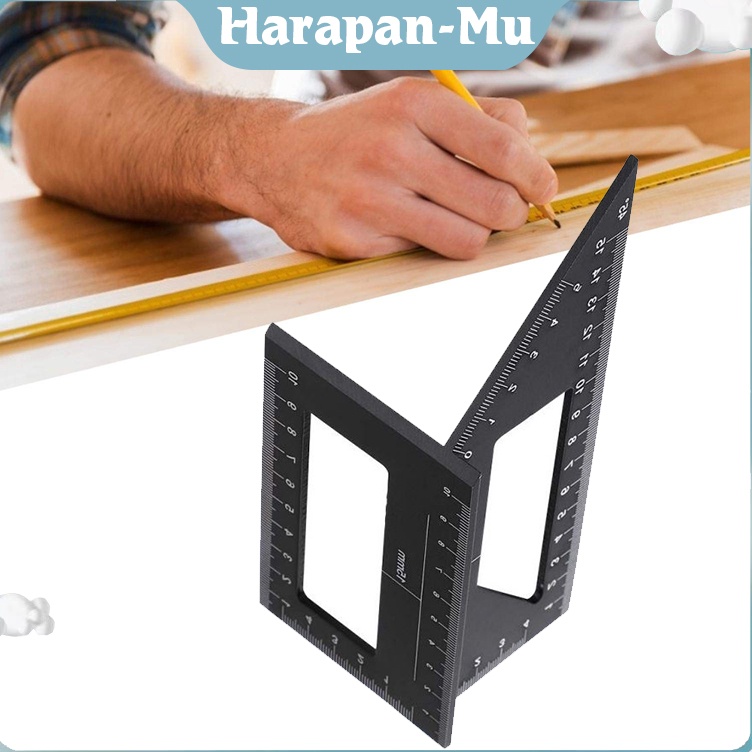 

Penggaris 3D Marking Ruler Alumunium Mark Line Penggaris Siku Mistar Framing Busur Derajat Angle Speed Square