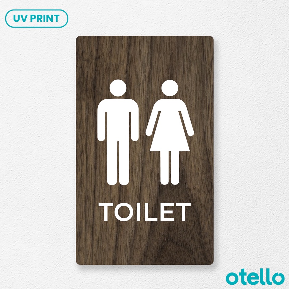 

Otello Toilet Sign Board Kayu Print Signage Label Tempel Nama Ruangan Wooden Papan Nama Restroom Sticker Stiker Timbul