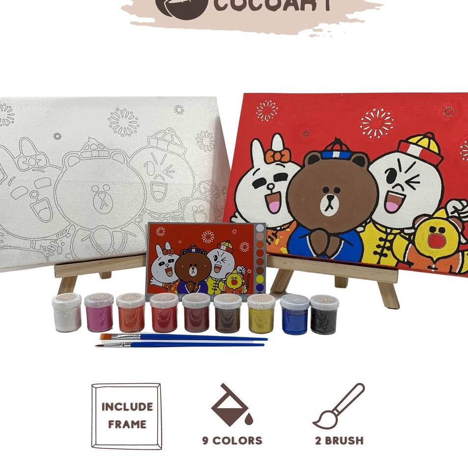 

Paint By Number Kit Gong Xi Fa Cai Line Cocoart I Kanvas 2 x 3 cm I Hampers Imlek
