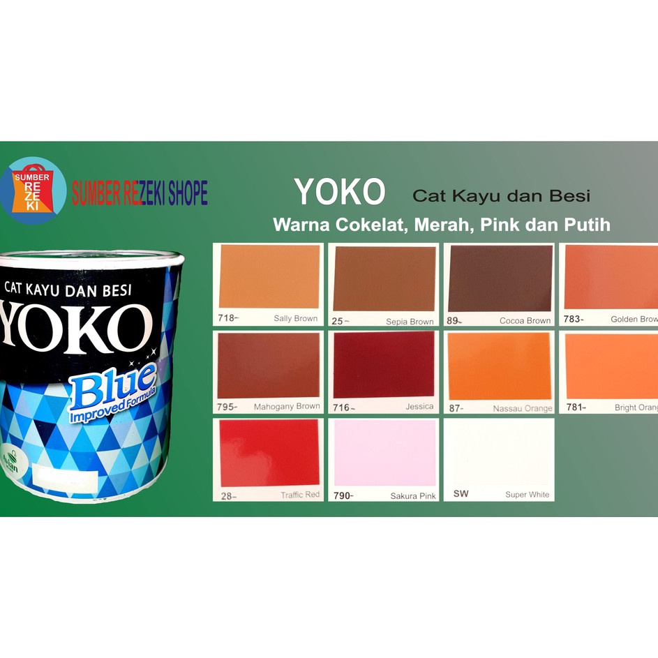 

Cat Minyak BesikayuPlastik Warna CoklatMerahPinkPutih YOKO Avian Brands