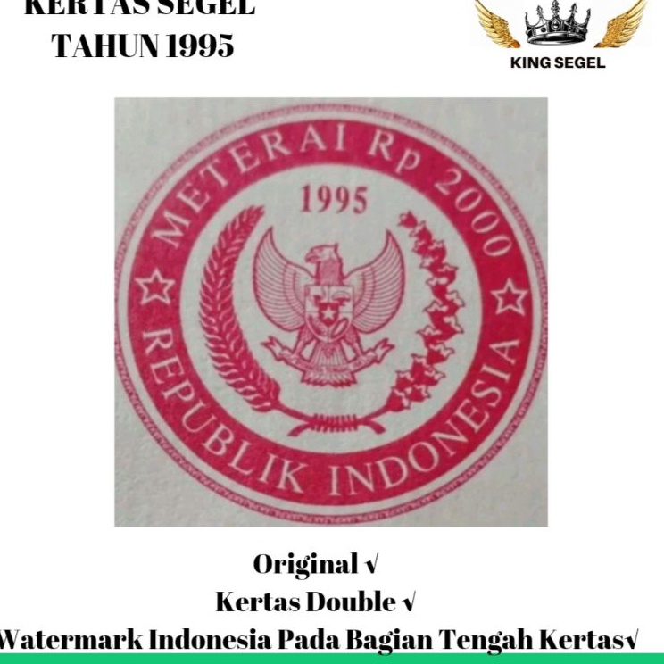 

Kes Segel Tahun 1995 Double Asli