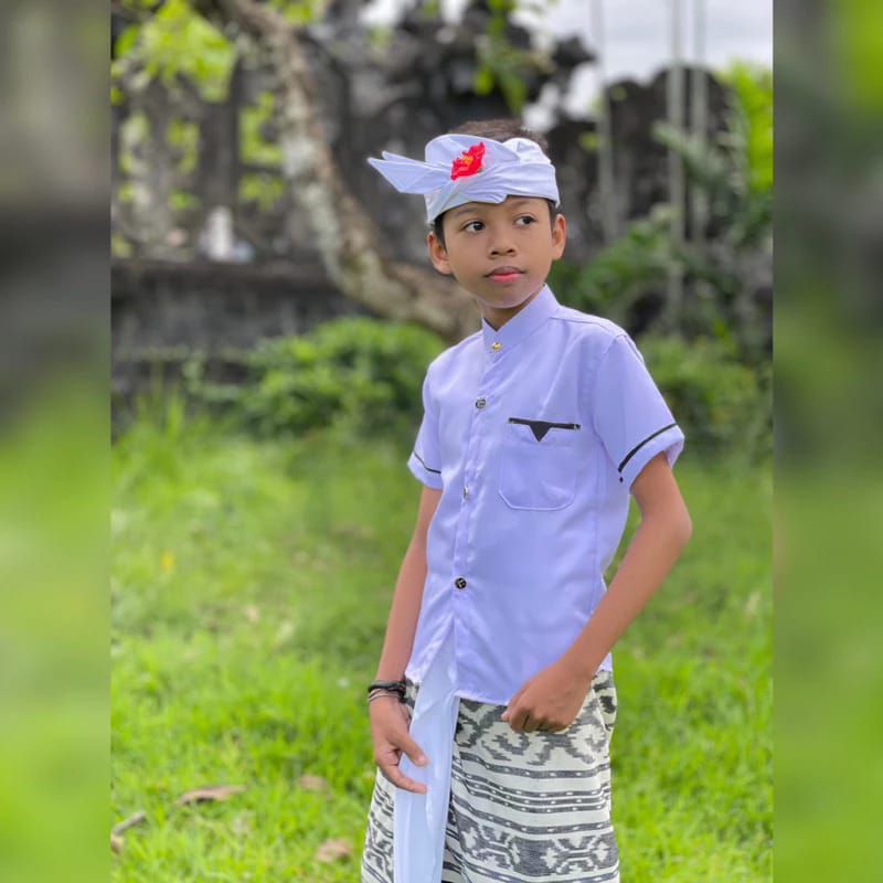Safari list hitam anak | semi safari anak | Baju adat bali anak laki-laki