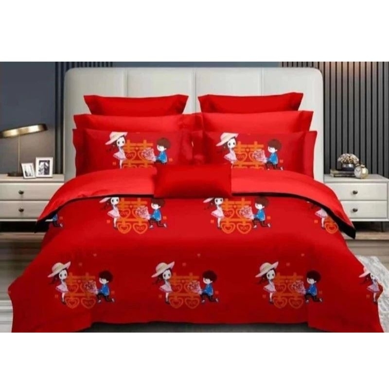 SPREI WEDDING KATUN JEPANG WEDDING 180x200x30 DAN 120X200X30