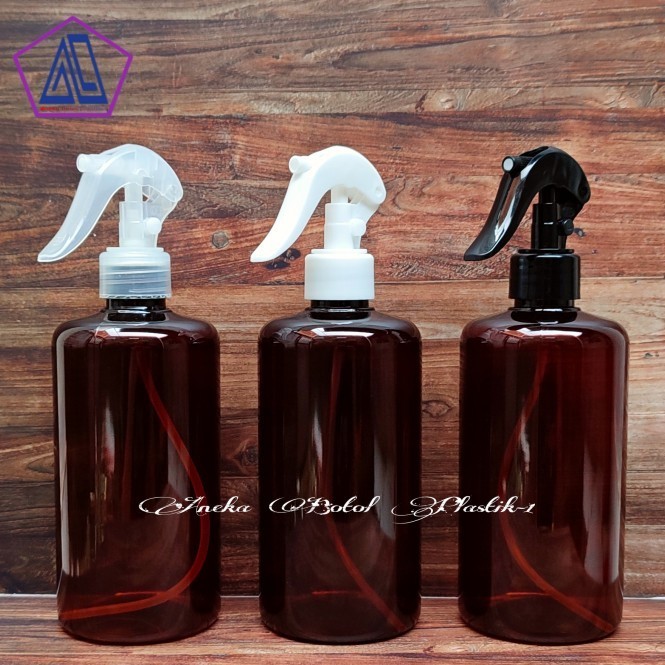 Botol Spray Triger 500ml Cokelat Amber Pet Plastik / Botol Spray Triger 500 Ml