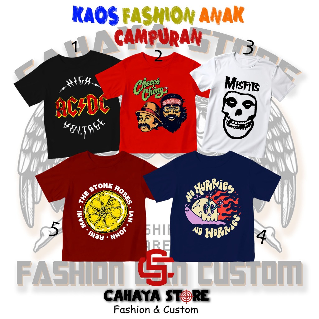 KAOS BAND ANAK - Kaos Anak Laki Laki Umur 6-7 Tahun / Kaos Distro Anak / Kaos Remaja / Kaos Junior/ 