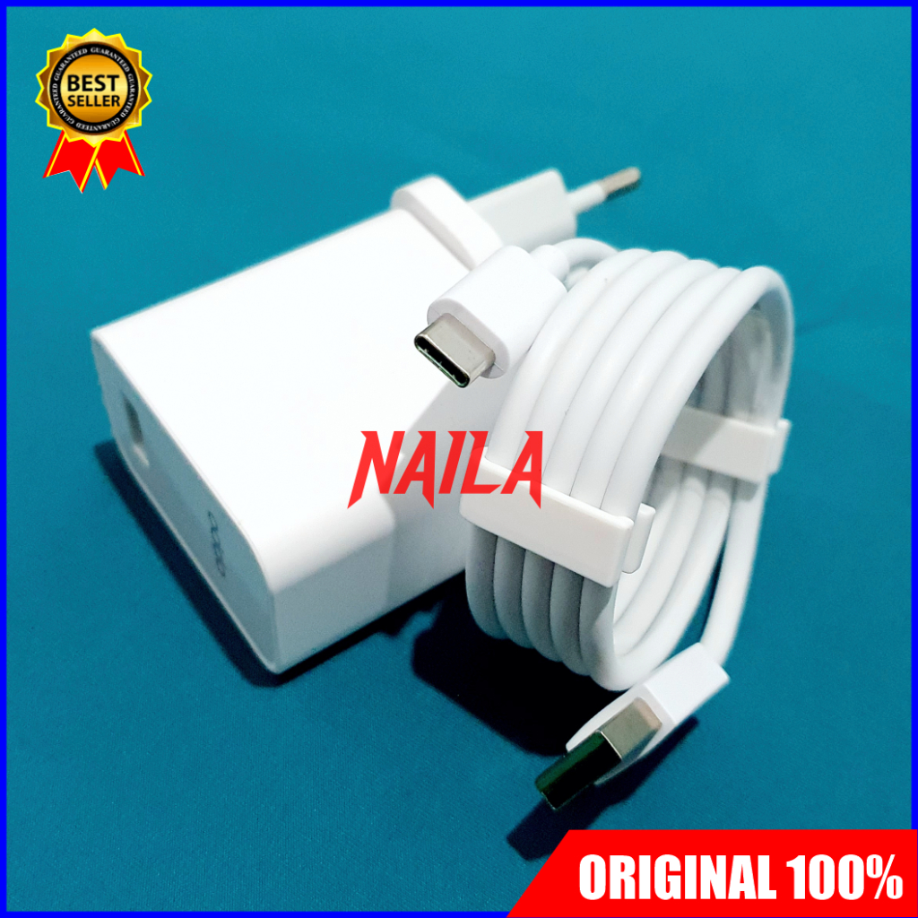 Charger SUPER VOOC Oppo Reno 3 Pro Reno 4 5V-6A 30 Watt USB C ORI 100%