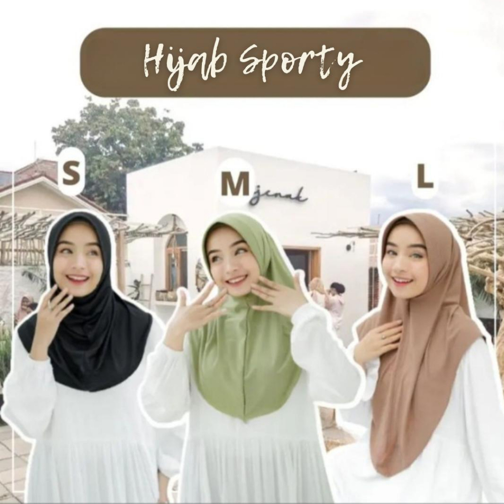 Jilbab Sport Jilbab Instan Hijab Sport Jersey Premium Olahraga Volly Basket Futsal UK S M L
