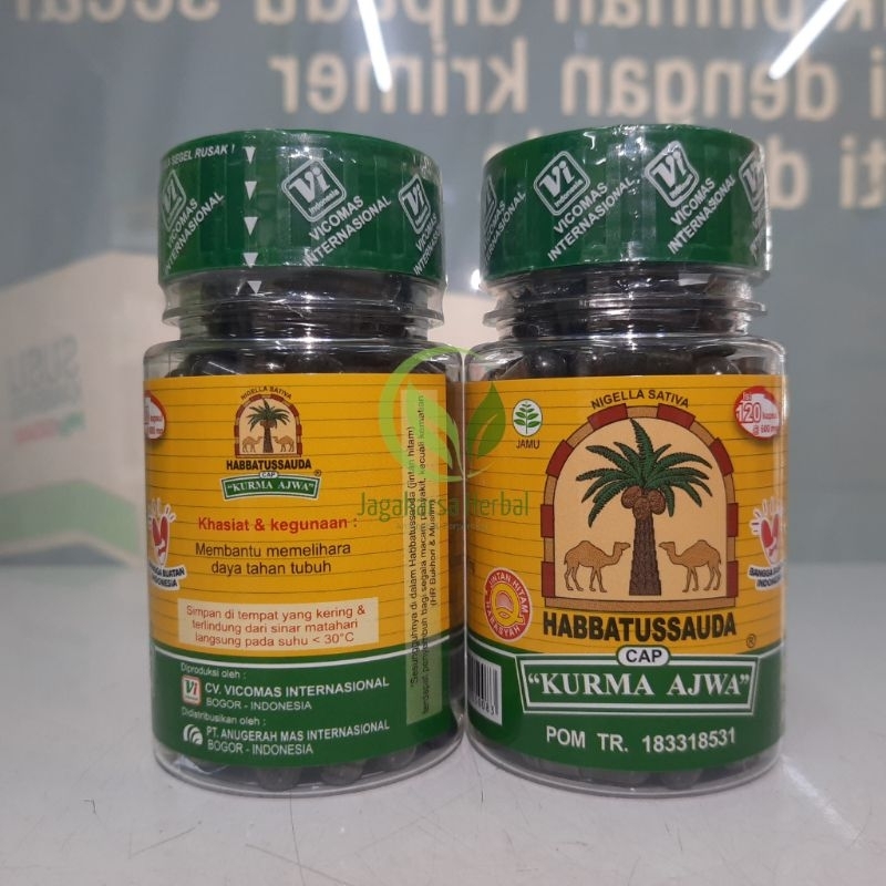 Habbatussauda jinten hitam isi 120 kapsul | Habbatussauda Original Asli Cap Kurma Ajwa | Serbuk Jint
