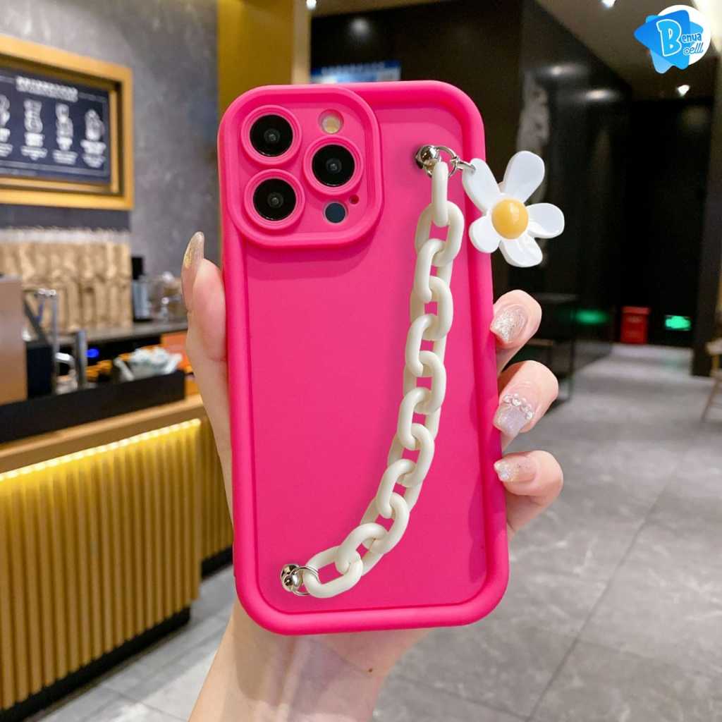 GC94 CASE CASING SILIKON MATTE ROSE FUSCHIA DAISY CHAIN GRIP - CASING HP COMPATIBLE FOR VIVO Y71 Y81