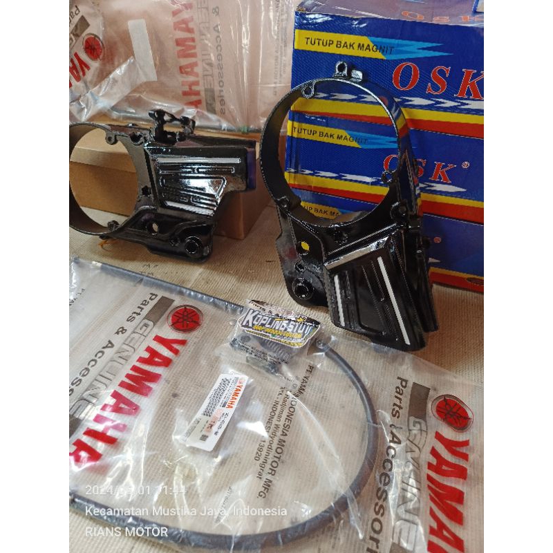 CUSTOM KOPLING STUT KIRI RX KING MASTER, MRP BAHAN CKD STRIPING PUTIH GLOSY