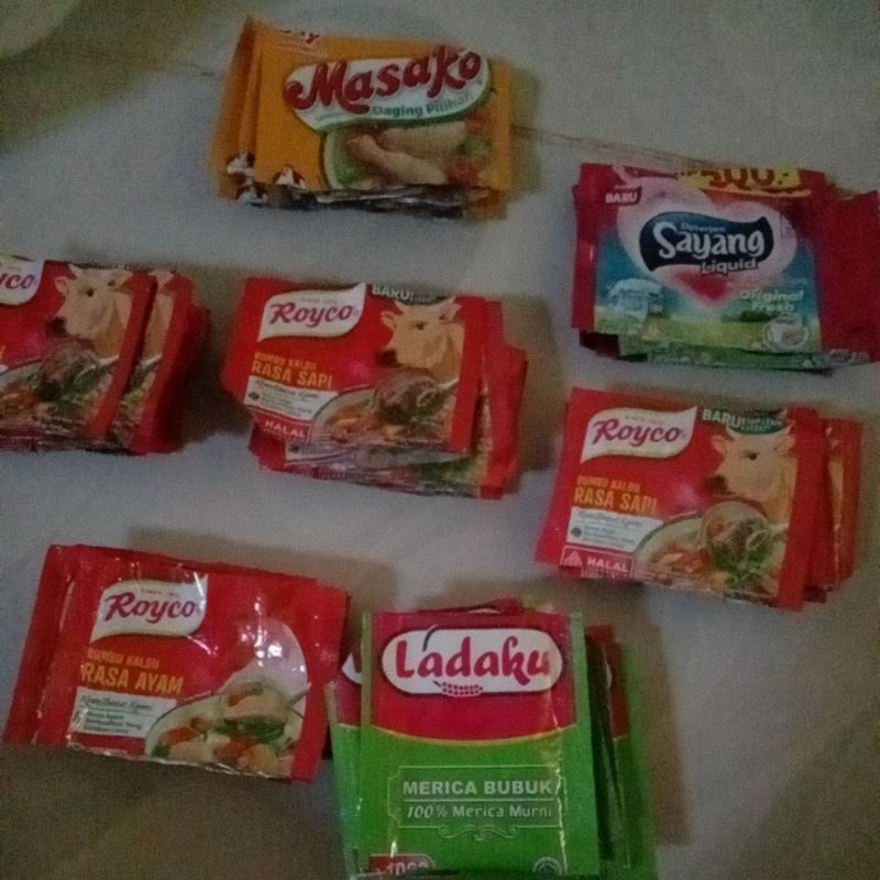 

bungkus bekas royko,masako,ladaku dan sayang