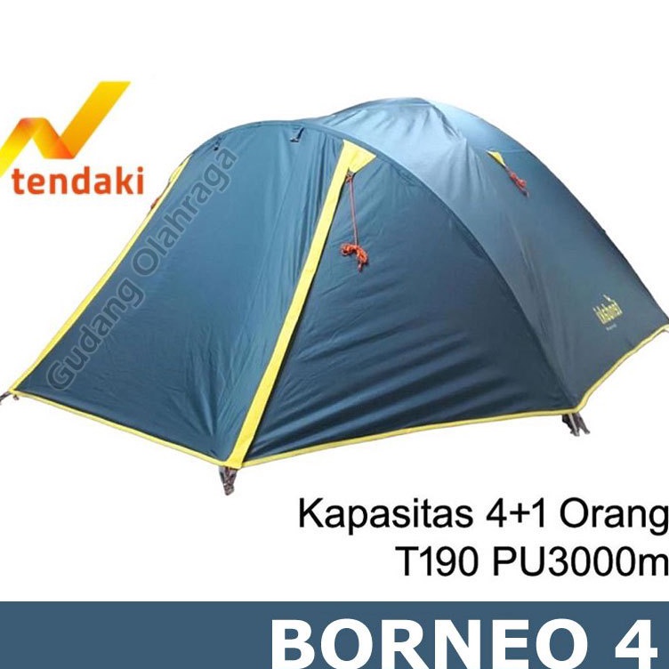 Tenda Tendaki Mis BORNEO 4  Tenda Camping Dome 4 Orang Double Layer ART L8W6