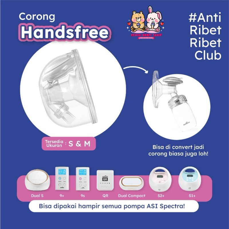 Spectra Handsfree Breastshield Set / Handsfree Funnel / Corong Hands Free Spectra / Set Konversi Pom