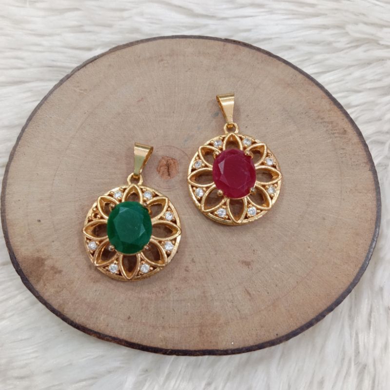 Liontin Xuping Batu Giok & Merah Siam