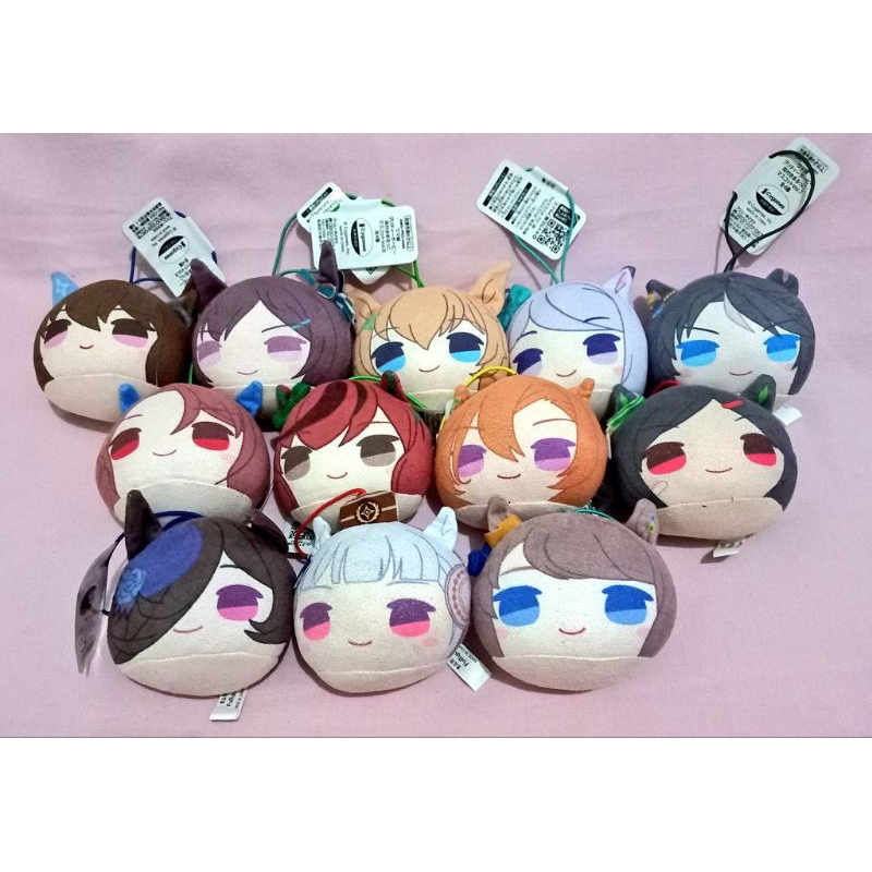Uma Musume Mini Marukko Round Mascot Plush Furyu King Halo, Seiun Sky, Narita Top Road, Nice Nature,
