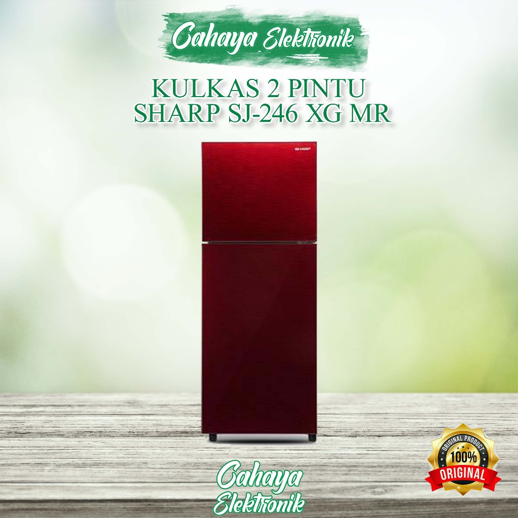 KULKAS SHARP 2 PINTU KACA Series SJ-246XG Red