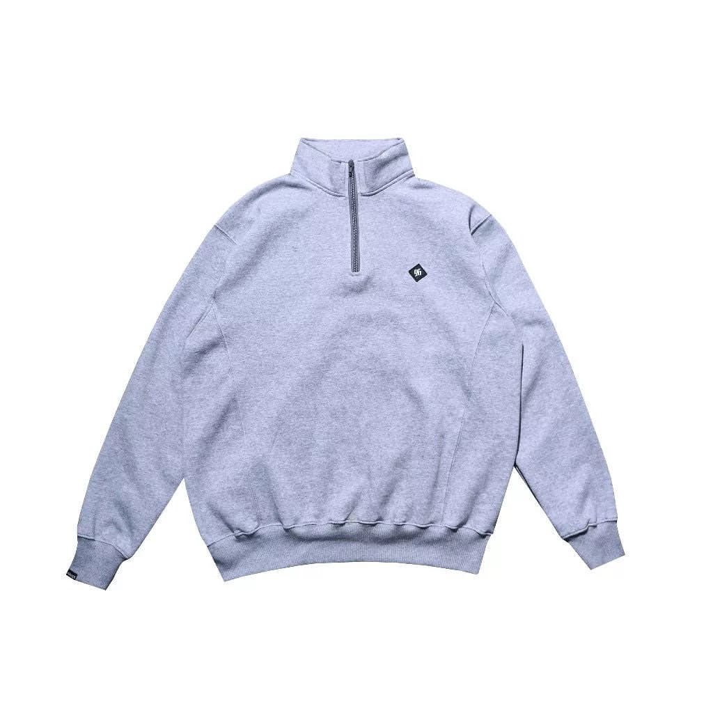 HUSTED HOODIE - KRUM GREY HALF ZIP