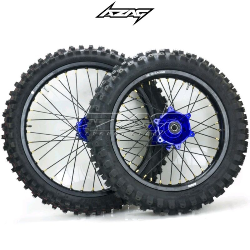 BAN SET CROSS 21-18 HONDA CRF 150 & CRF RALLY 250  TK RACING TROMOL SCARLET CNC DUNLOP DGX