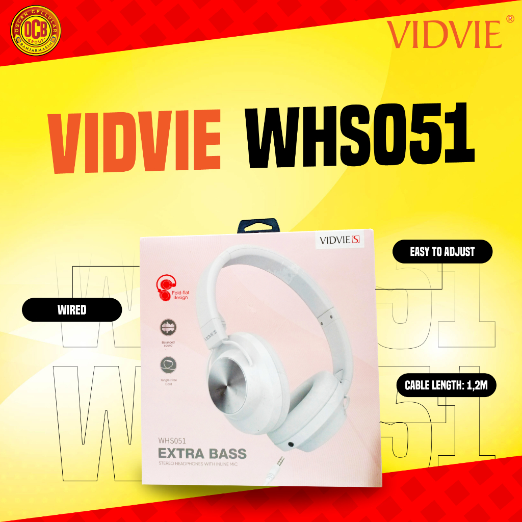 Headphone Vidvie Headset Kabel Ekstra Bass WHS051