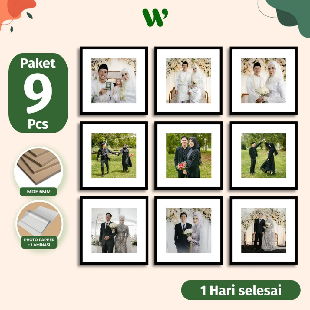 Paket Cetak Foto dan Bingkai Hitam Aesthetic