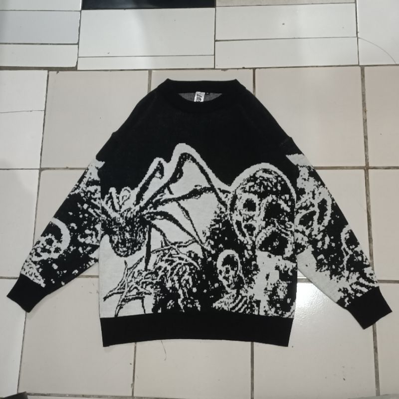 (GRDT) Invasion knitwear black white