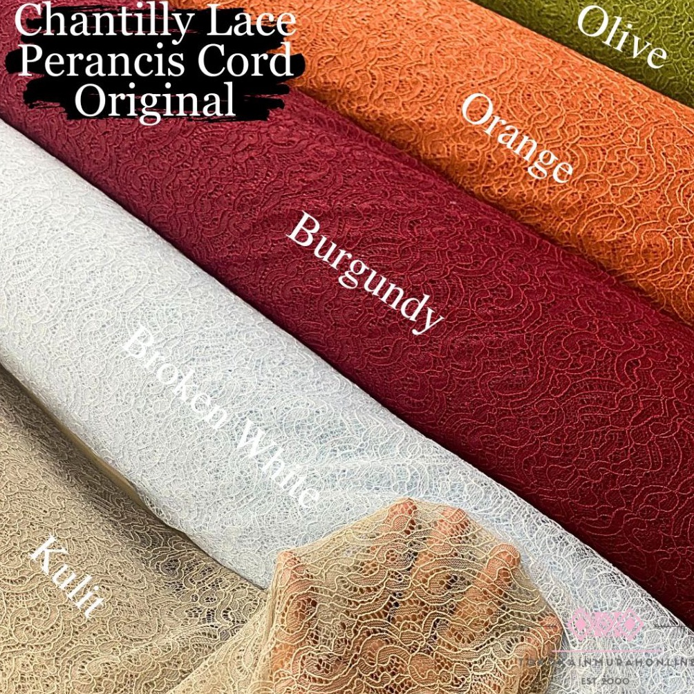 vsdh 88 Kain Brokat Kebaya Lace Chantilly Prancis Cord Original 1 ASLI Perancis Super Premium 224 TE