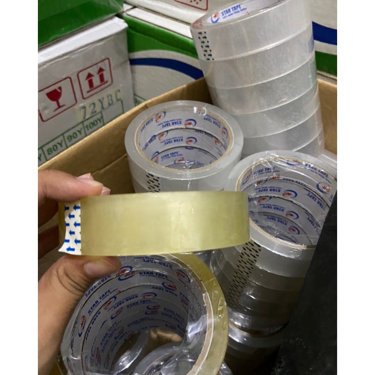 

KODE A19N LAKBAN OPP per 1 dus CLEAR BENING KUNING 24MM STAR TAPE MURAHHHHH KUALITAS TERBAIK