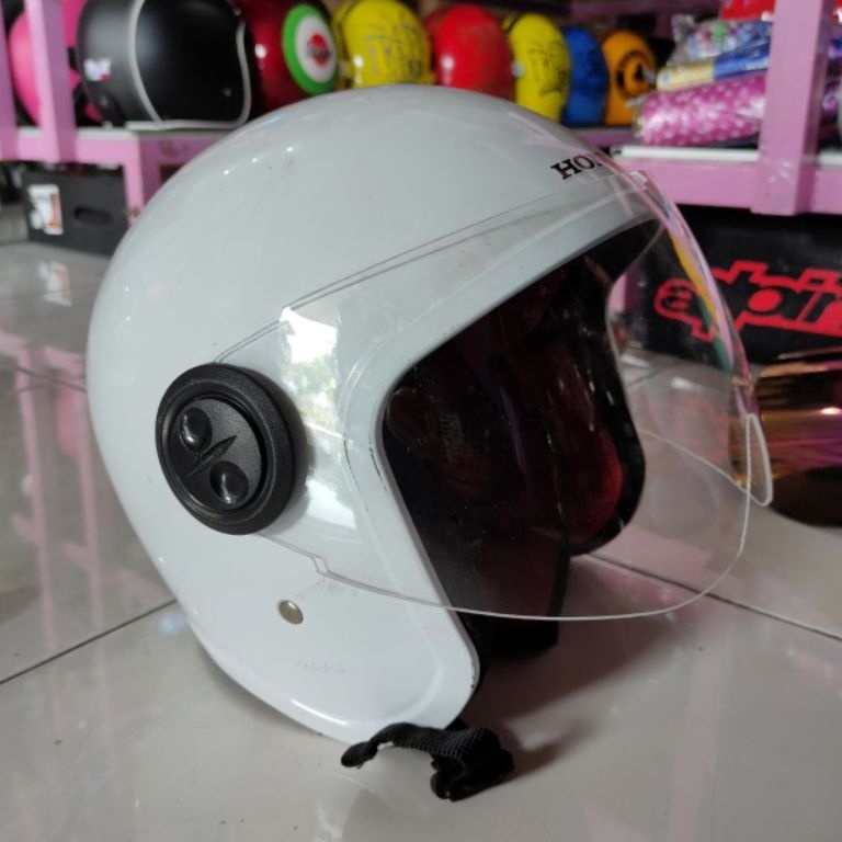 KODE D48F Kaca Helm Scoopy Lubang Kecil Baut Ring Visor Akrilik