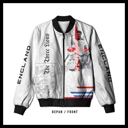 Jaket Bomber Tim Inggris Kasual (England) Euro 2024 Dewasa Art -1 full Printing - The Luminos -
