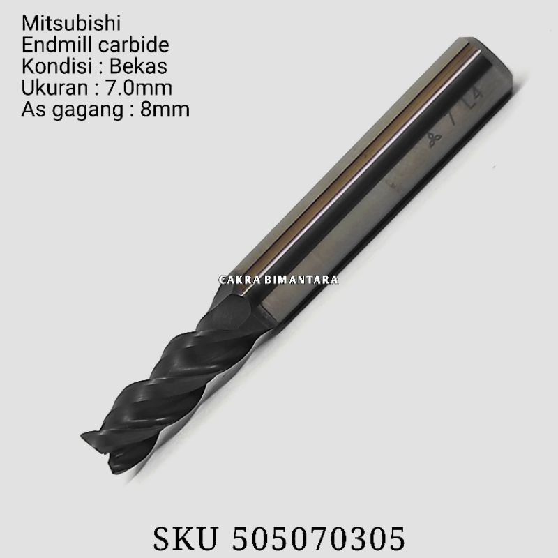 endmill carbide 7.0mm bekas mata pisau mesin milling 7mm end mill keras 7 mm freis mill gagang 8mm