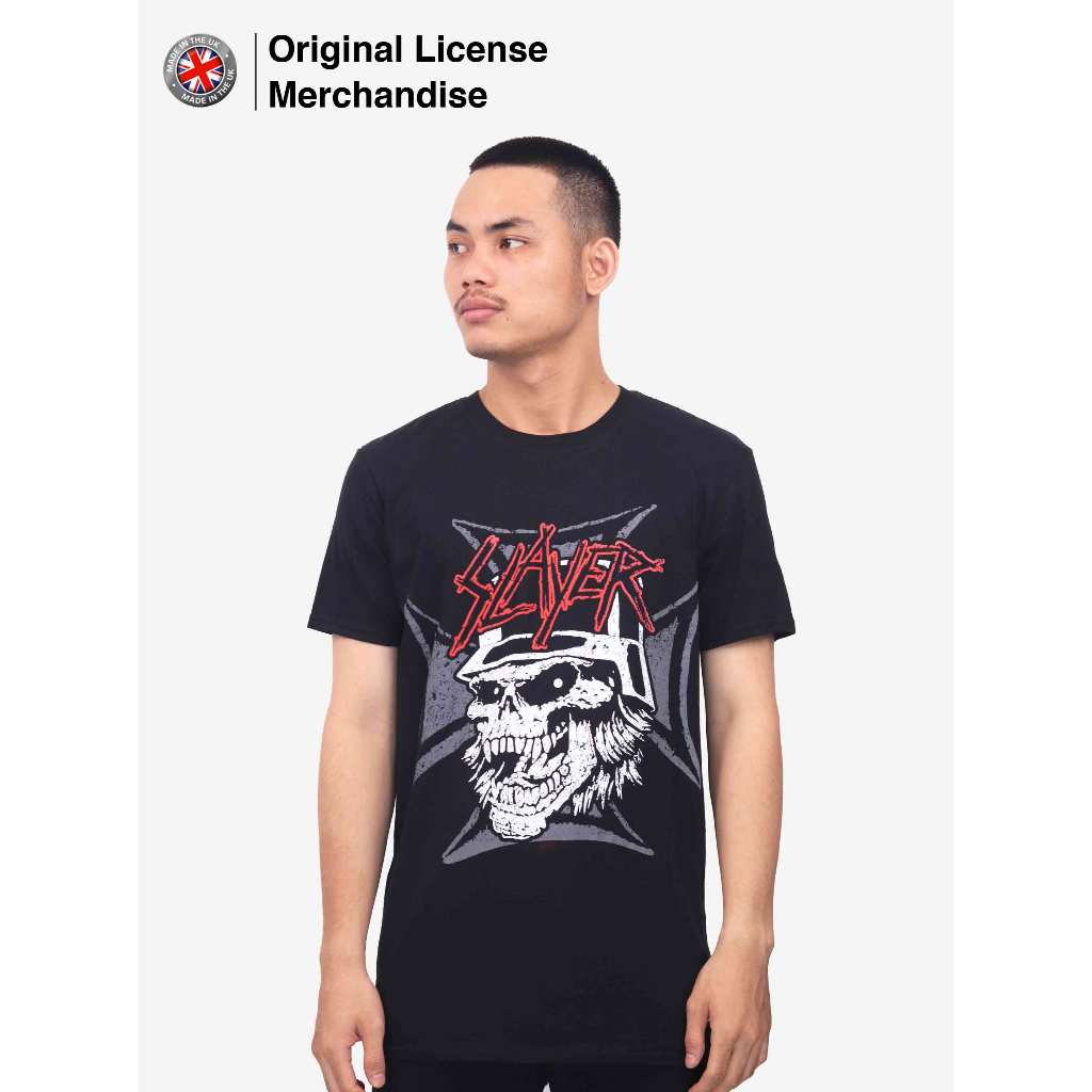 Kaos Baju Tshirt Hitam Casual Pendek Pria Wanita Premium Import Metal Band Musik SLAYER Original Gra
