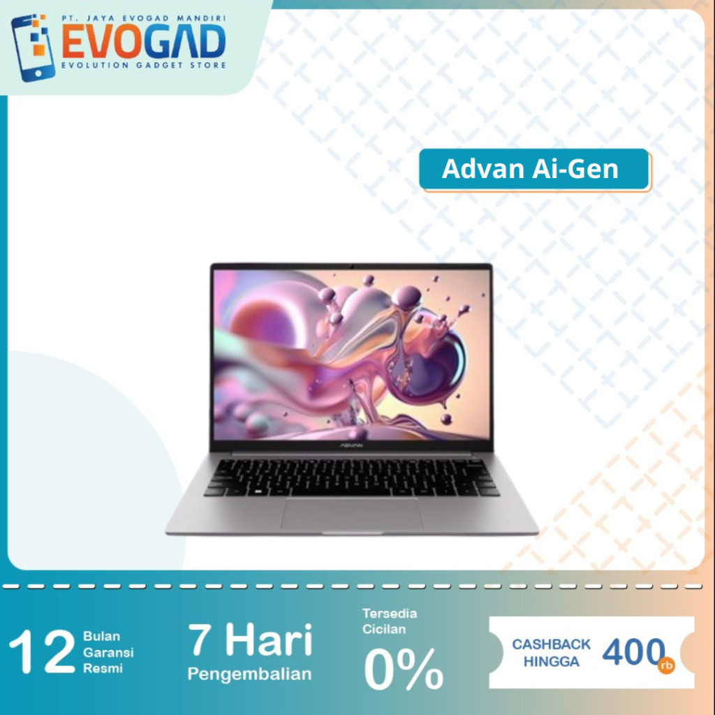 Advan Laptop AI Gen Ryzen 7 | 16GB 512GB Windows 11 | AMD Ryzen 7 8845HS - Garansi Resmi Advan Indon